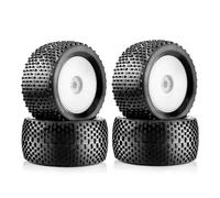 JYYTERD Neumáticos Coche RC para ARRMA para Trxs para Redcat para Team para Losi para Kyosho 1/8 RC para Coche Carreras 140 Mm Todoterreno para Neumáticos para Buggy Rueda Hexagonal 17(White)