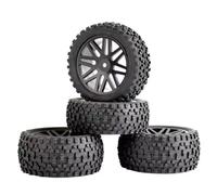JYYTERD Neumáticos Coche RC para HSP para HP 1/10 RC para Buggy Neumáticos Montaje Actualización Control Remoto Accesorio De Coche para Todoterreno 12mm Hex Hub(Black)