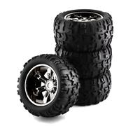 JYYTERD Neumáticos Coche RC para Losi para LMT para Arrma para Kraton para Traxxas para Maxx 1/8 para Piezas De para Monster Truck para Neumáticos para Buggy Rueda 156 Mm Hex. 17(Silver)