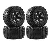 JYYTERD Neumáticos Coche RC para MJX para Hyper para Go H16 16207 16208 16209 16210 1:16 RC Piezas De Actualización Coche 104mm Rueda Goma Neumático 12mm Hex 4 Uds(Black)