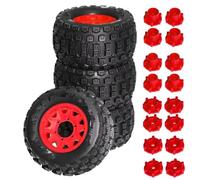 JYYTERD Neumáticos Coche RC para TRAXXAS para MAXX para ARRMA para Granite para Kraton 1/10 RC para Monster Stunt Truck Neumático De 128 Mm 12 Y 14 Hexagonal 4 Piezas(Red)