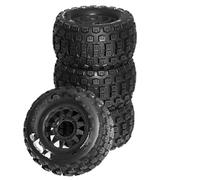 JYYTERD Neumáticos Coche RC para TRAXXAS para MAXX para ARRMA para Granite para Kraton para Outcast 1/10 RC 128mm para Monster Stunt Truck Tire Y Hex(Black,A)