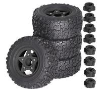 JYYTERD Neumáticos Coche RC para TRAXXAS para Slash para ARRMA para SENTON para Vkar 1/8 1/10 RC Camión De Recorrido Corto Neumático 110 Mm con Rueda Hexagonal 12 14 17(Black)