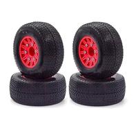 JYYTERD Neumáticos Coche RC para TRAXXAS para Slash para ARRMA para SENTON para Vkar para SCTX10 para HPI 1/8 1/10 RC Coche Camión De Recorrido Corto 4 Uds Neumático 110mm(Red)