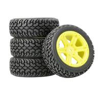JYYTERD Neumáticos Coche RC para WLtoys 144010 144001 124017 1/10 1/14 RC Todoterreno Actualización De Coche Accesorios Repuesto Ruedas Ensanchamiento 75mm(Yellow)