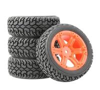 JYYTERD Neumáticos Coche RC para WLtoys 144010 144001 124017 1/10 1/14 RC Todoterreno Actualización De Coche Accesorios Repuesto Ruedas Ensanchamiento 75mm(Orange)