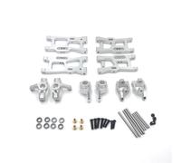 JYYTERD Piezas de Coche RC para Wltoys 144010 144001 144002 124016 124017 124018 124019 RC Car Parts Actualizaciones De Metal para Cojinetes Copa Dirección Brazo Oscilante Paquete 6(Silver)