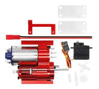 JYYTERD Piezas de Coche RC para WPL B1 B14 B24 C14 C24 para MN D90 D91 MN96 1/12 RC Car Parts Full Metal 2 Speed Box Transmission with Servo RC Upgrade(Red,B with servo)
