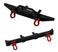 JYYTERD RC Car Bumper para MN para MN128 para Wrangler Accesorios para Coche De Control Remoto 1/12, 2 Piezas Repuesto Metal para RC, Parachoques Delantero Y Trasero(Black)