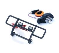 JYYTERD RC Car Bumper para Traxxas para TRX4-M K10 1/18 RC Crawler Car Piezas De Actualización Parachoques Delantero con Luz Y Cabrestante(with Winch)