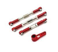 JYYTERD Varilla de Tracción para Wltoys 104009 104016 104018 1/10 RC Piezas De Mejora Coche Engranaje Dirección para Brazo Oscilante Conjunto Varillas Enlace(Red)