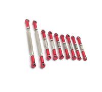 JYYTERD Varilla de Tracción para WLtoys 12428 12429 12423 FY-03 1/12 RC Coche Conjunto Varillas De Dirección 9 Unids/Set Brazo Enlace Varilla Amarre(Red)