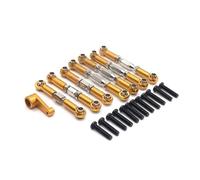 JYYTERD Varilla de Tracción para Wltoys 144001 144010 124016 124017 124019 1/14 RC Piezas De Actualización Coche Accesorios Servo Brazo Metal Varilla Enlace Conjunto(Yellow)