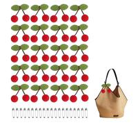 JYYWTSI 20 piezas de cerezas decorativas con imperdible, 3D fieltro cereza accesorios para disfraz de cereza, accesorios de manualidades para ropa, carnaval, diadema, cereza, decoración de cerezas