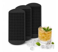 JYYWTSI 3 Piezas Cubitera de Silicona, 24 x 12 cm Cubiteras para Hielo, 160 Compartimentos Cubitos Pequeños 1 cm, Silicona Alimentaria Flexible para Cocina Bar Whisky Cócteles Bebidas y Café Frío