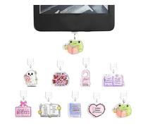 JYYWTSI Juego de 9 protectores de polvo para Kindle con 10 cepillos de limpieza de orificios para teléfono móvil, cubiertas tipo C/USB-C, colgante de alegría de lectura, regalo de fiesta para amantes