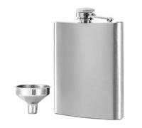 JYYWTSI Petaca de acero inoxidable 304 8 Oz y embudo, a prueba de fugas, petaca para llevar alcohol, acero inoxidable para hombres y mujeres (plata)