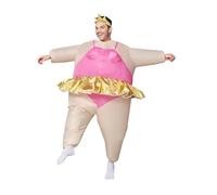 JYZCOS Disfraz inflable de bailarina para adultos, divertido traje gordo para Halloween, Rosa, Large