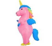 JYZCOS Disfraz inflable de unicornio alado para adultos, talla para Halloween (rosa)