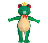 JYZCOS Inflatable Frog Prince Costume With Crown for Adults Cute Funny Halloween Animal Blow Up Suit Party Cosplay (Green)