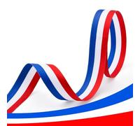 JYZPJ Cinta de rayas rojas, blancas y azules de 25 mm x 2 m, cinta de coronación de dos caras, cinta azul, cinta de Union Jack, cinta de concurso, artesanía británica, decoración de fiestas, envoltura