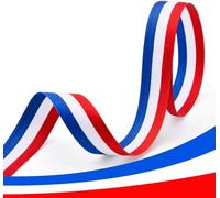 JYZPJ Cinta roja blanca y azul de 15 mm x 2 m para VJ-Day, cinta de coronación de dos caras a rayas azules, concursos británicos, manualidades, vacaciones, fiestas, decoración, manualidades (2 m x 15