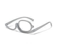 JZ 2x - Gafas de maquillaje ampliadas con lentes giratorias gafas de lectura de alta definición especialmente diseñadas para maquillaje y lectura para mujeres mayores (azul 3.5) (Silver 3.0)