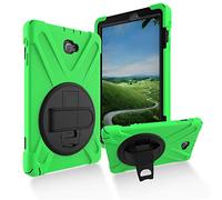 JZ 360 Degrees Kickstand Funda Cover Compatible with Galaxy Tab A 10.1 2016 (NO S Pen Version) SM-T580/T585/T587 Stand Funda with Wrist Strap and Shoulder Strap - Green