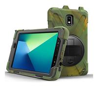 JZ 360 Degrees Kickstand Funda Cover Compatible with Galaxy Tab A 10.5 2019 (SM-T590,T595,T597) Stand Funda with Wrist Strap and Shoulder Strap - Camouflage