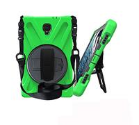 JZ 360 Degrees Kickstand Funda Cover Compatible with Galaxy Tab A 10.5 2019 (SM-T590,T595,T597) Stand Funda with Wrist Strap and Shoulder Strap - Green