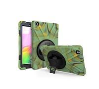 JZ 360 Degrees Kickstand Funda Cover Compatible with Galaxy Tab A 8.0 2019 (SM-T290,T295) Stand Funda with Wrist Strap and Shoulder Strap - Camouflage
