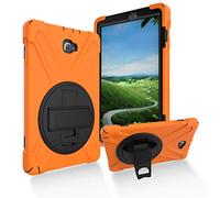 JZ 360 Degrees Kickstand Funda Cover Compatible with Samsung Galaxy Tab A 10.1 2016 with S Pen SM-P580 Stand Funda with Wrist Strap and Shoulder Strap - Orange