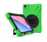 JZ 360 Degrees Kickstand Funda Cover Compatible with Samsung Galaxy Tab A 8.0 with S Pen Funda (2019) SM-P200/P205 Stand Funda with Wrist Strap and Shoulder Strap - Green
