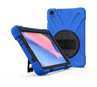 JZ 360 Degrees Kickstand Funda Cover Compatible with Samsung Galaxy Tab A 8.0 with S Pen Funda (2019) SM-P200/P205 Stand Funda with Wrist Strap and Shoulder Strap - Blue