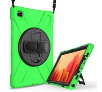 JZ 360 Degrees Kickstand Funda Cover Compatible with Samsung Galaxy Tab A7 10.4 2020 (SM-T500/T505/T507) Stand Funda with Wrist Strap and Shoulder Strap - Green