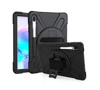 JZ 360 Degrees Kickstand Funda Cover Compatible with Samsung Galaxy Tab S6 10.5 2020 (SM-T860/T865/T867) Stand Funda with Wrist Strap,Shoulder Strap and Pencil Holder - Black