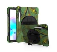 JZ 360 Degrees Kickstand Funda Cover Compatible with Samsung Galaxy Tab S6 10.5 2020 (SM-T860/T865/T867) Stand Funda with Wrist Strap,Shoulder Strap and Pencil Holder - Camouflage