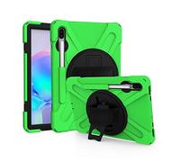 JZ 360 Degrees Kickstand Funda Cover Compatible with Samsung Galaxy Tab S6 10.5 2020 (SM-T860/T865/T867) Stand Funda with Wrist Strap,Shoulder Strap and Pencil Holder - Green