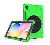 JZ 360 Degrees Kickstand Funda Cover Compatible with Samsung Galaxy Tab S6 Lite 10.4 2020 (SM-P610/P615) Stand Funda with Wrist Strap,Shoulder Strap and Pencil Holder - Green