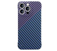 JZ Blue/Purple Film Fibra de Carbono Casos para iPhone 14 Protective Cover Skin No Borders Back Thin Case [Prevención de arañazos y Huellas Dactilares]