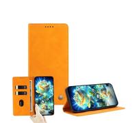 JZ Cartera de Cuero PU Ultra Delgada Caída para Xiaomi Poco C71 / RedMi A5 4G con Ranuras para Tarjetas, Bloqueo RFID, Soporte de pateo y Cierre magnético - Yellow