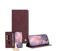 JZ Cartera de Cuero PU Ultra Delgada Caída para Xiaomi Poco C71 / RedMi A5 4G con Ranuras para Tarjetas, Bloqueo RFID, Soporte de pateo y Cierre magnético - Red