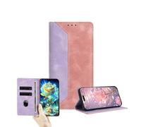 JZ Cartera de Doble Tono Flip Caída para Honor Magic7 Lite / X9c 5G,RFID Bloquear PU Cuero Cubierta con Cierre de Tarjeta y función de Soporte - Purple&Pink