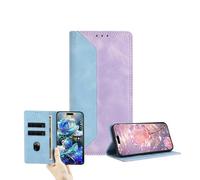 JZ Cartera de Doble Tono Flip Caída para OnePlus Nord N10 5G,RFID Bloquear PU Cuero Cubierta con Cierre de Tarjeta y función de Soporte - Blue&Purple