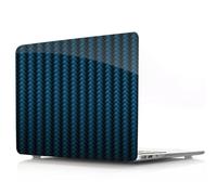 JZ Caso para MacBook Air 13 Inch(M4 M3 M2, A2681 A3113 A3240) - Crystal Hard Shell con Textura de Fibra de Carbono, Almohadillas Antideslizantes, Ultra Delgado y Ligero - Blue