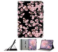JZ Crystal Pattern Painted PU Leather Wallet Caso para Samsung Galaxy Tab S5e 10.5 Inch Cubierta Protectora con Soporte - Plum Blossom