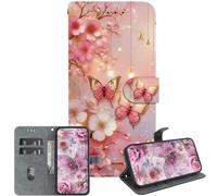 JZ Crystal Texture Caso para Honor Magic5 Lite / X9a / X40 5G, Cubierta de Cartera de Cuero de PU Pintada Hecha a Mano con Ranuras para Tarjetas y Soporte - Lantern Butterfly