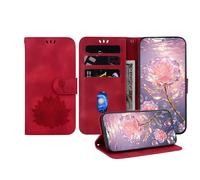 JZ Embossed Lotus Leather Wallet Cover para Honor Magic7 Lite / X9c 5G Caso con Soporte de Tarjeta y Kickstand - Red