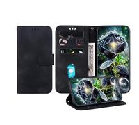 JZ Embossed Lotus Leather Wallet Cover para Moto G Play/G 5G 2025/2026 Caso con Soporte de Tarjeta y Kickstand - Black