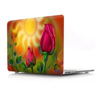 JZ Flower Series Hard Shell Caso Cover para MacBook Pro 16 Inch Caso M4 M3 M2 M1 A3403 A3186 A2991 A2780 A2485,Almohadillas Antideslizantes, Estuche Protector Ultra Delgado y Ligero - Rose